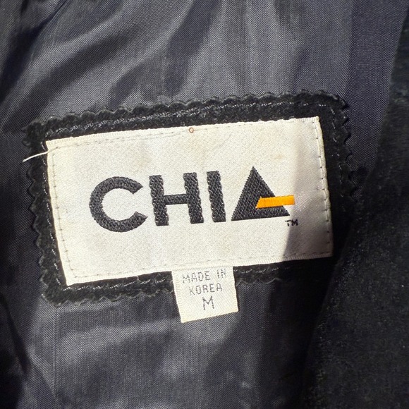 Vintage 80s CHIA Womens Black Suede Leopard Print Fringe Lace Up Jacket M - Picture 2 of 9